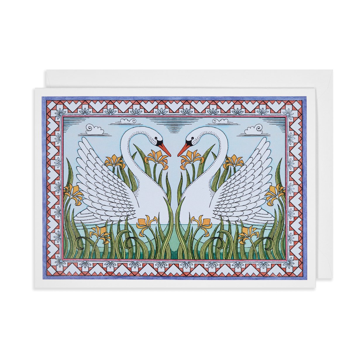 Swans greeting card by Cressida Bell