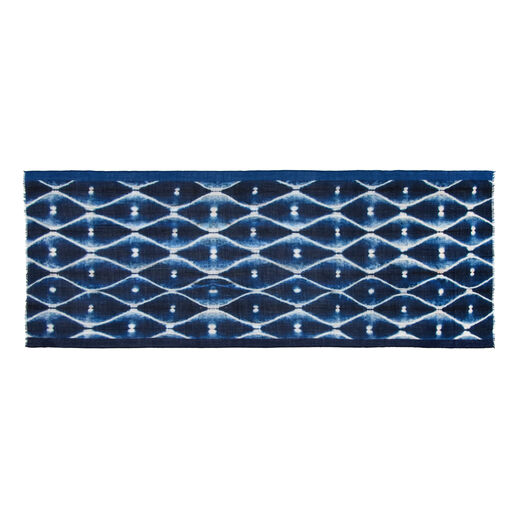 Navy waves wool scarf