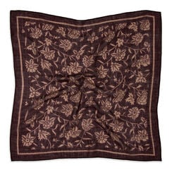 Purple foliage square wool scarf