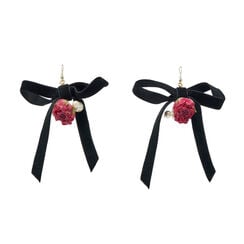Black bow rose earrings by Cherie Jewels