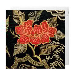 Kimono peony greeting card