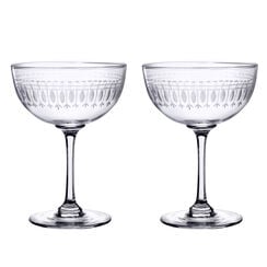 Crystal engraved champagne coupes - set of 2