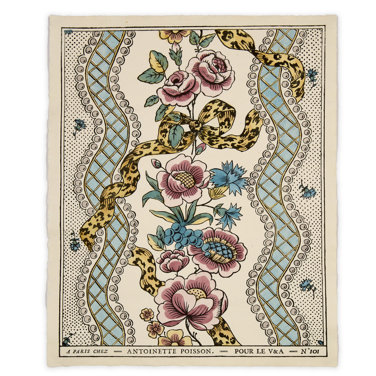 Ruban Bouquet et Perles domino paper print