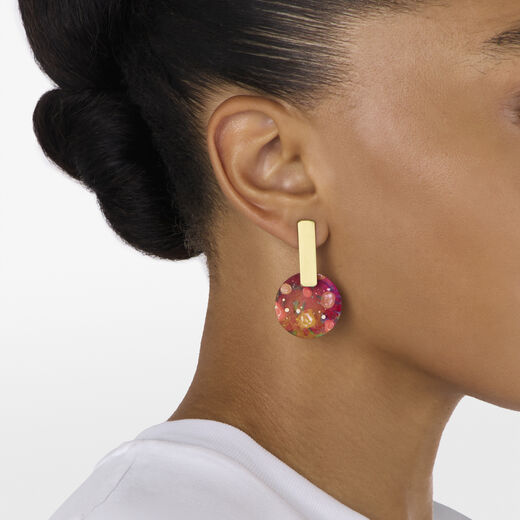 Flowers pink brass mini earrings by Sibilia