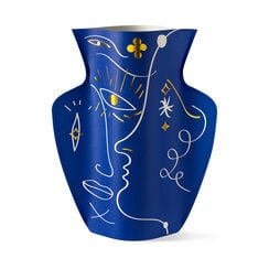Abstract face paper vase