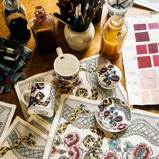 Ruban Bouquet et Perles ribbons mug