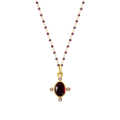 Garnet and amethyst pendant necklace by Mirabelle
